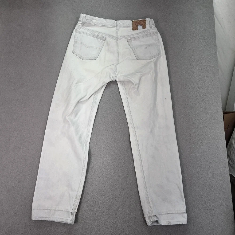 Vintage Levis 501 Jeans Mens White Made USA Button‎ Denim 90s Fits 32x30